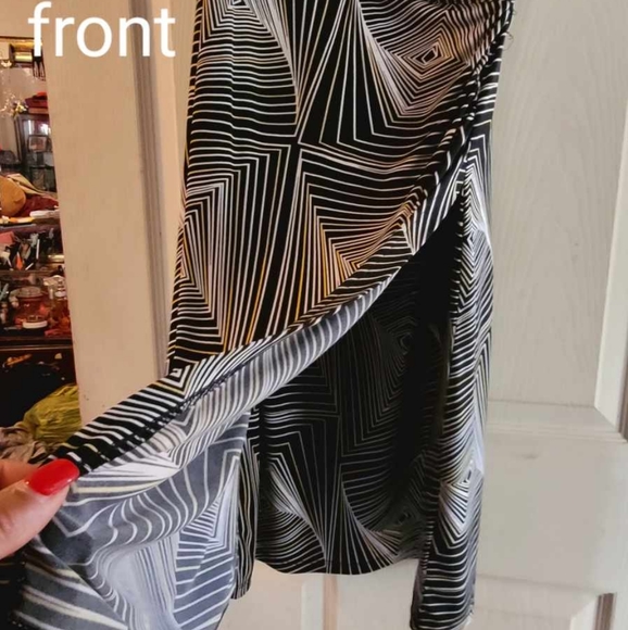 Linen summer large striped dress - Picture 2 of 5